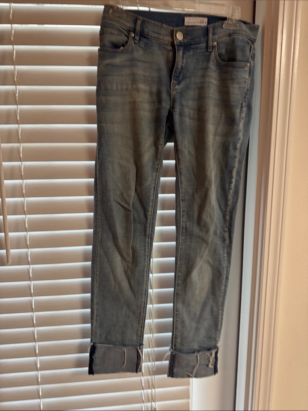 LOFT Light Blue Cropped Cuffed Jeans